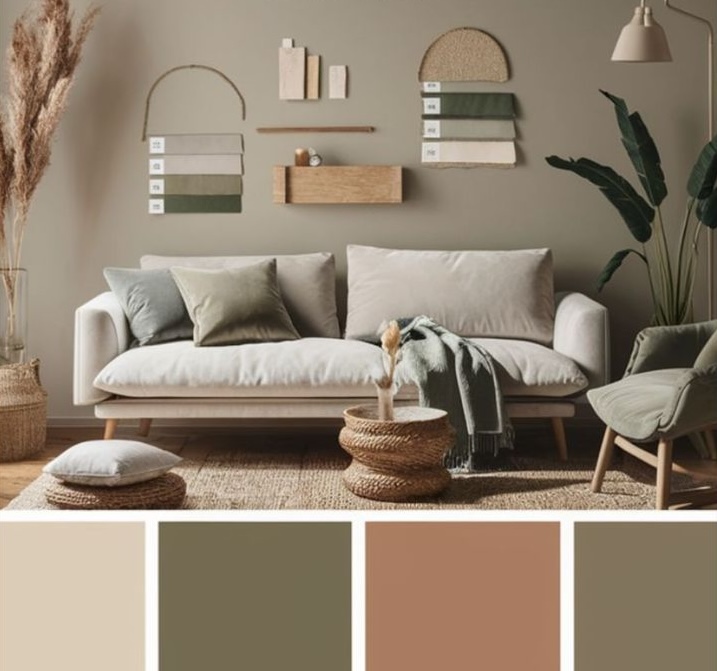 dekorasyon renk ve doku paleti